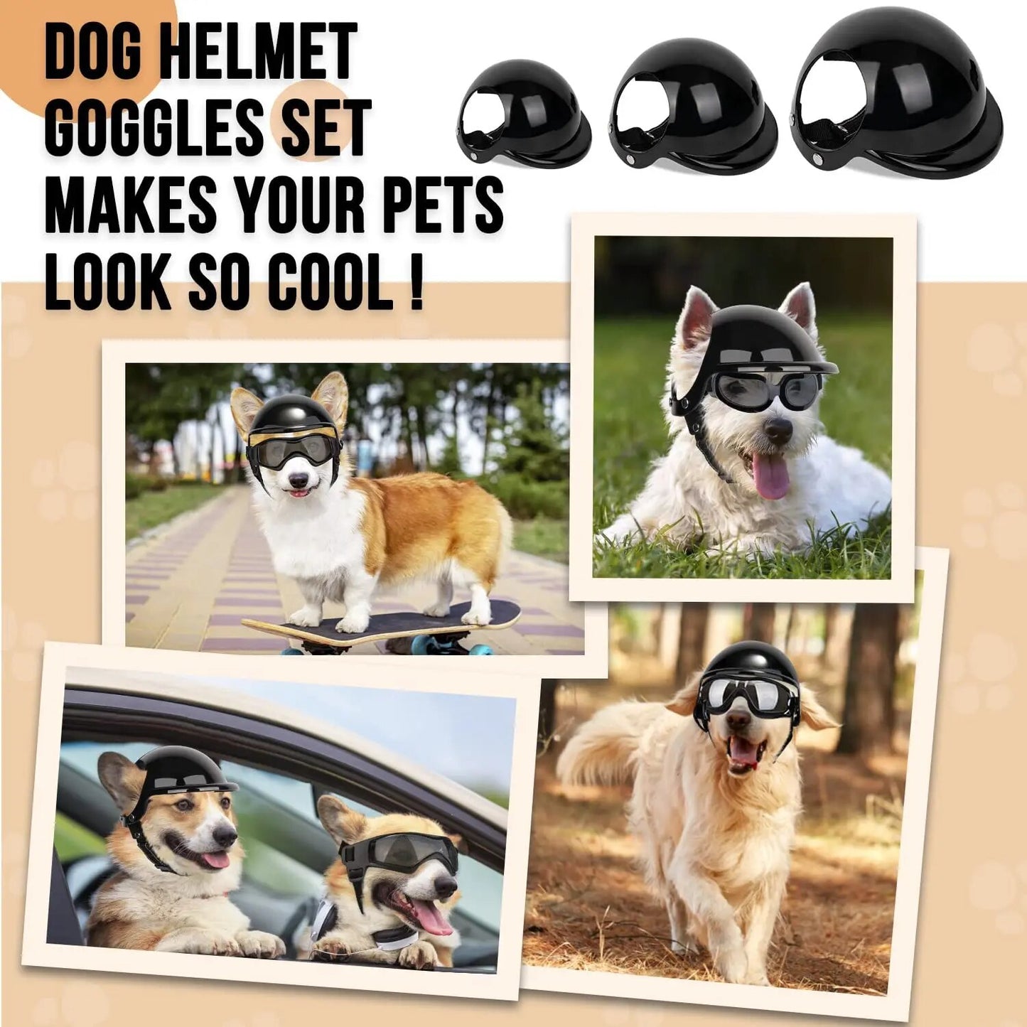 Dog Helmet And Goggles