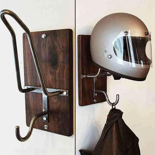 Wall-Mounted Steel Motorcycle Helmet Holder