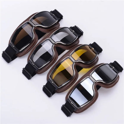 Leather Motorcycle Goggles